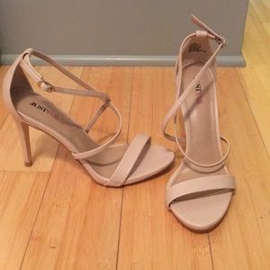 Strappy nude pumps